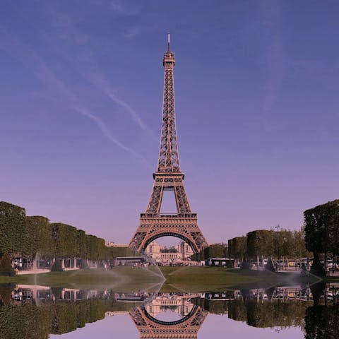 Visit the iconic Eiffel Tower, a short drive away