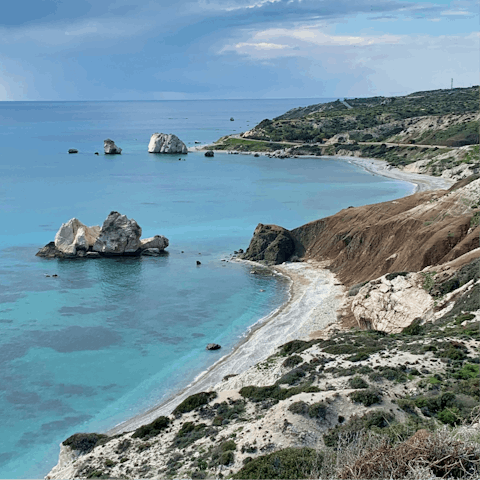 Stay just a ten-minute drive from the beaches of Paphos