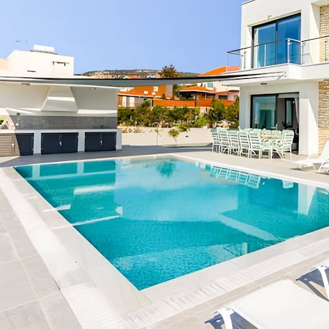 Cool off from the Cypriot sun with a dip in the private pool 
