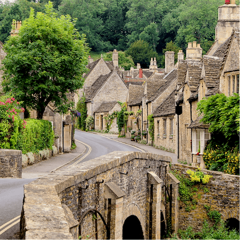 Visit Bibury – heralded the most beautiful village in the Cotswolds – only a ten-minute drive away