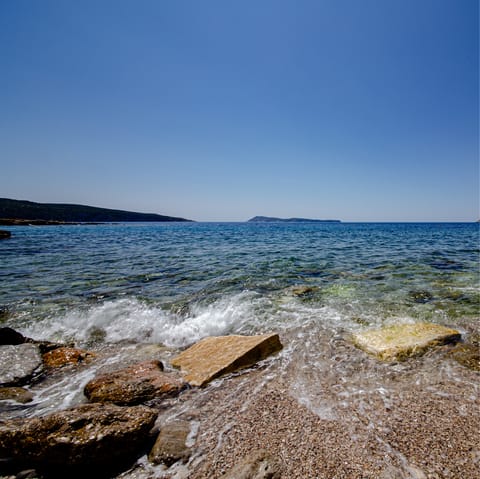 Explore the Korčula coastline, including Prizba Beach only fifteen minutes' walk away