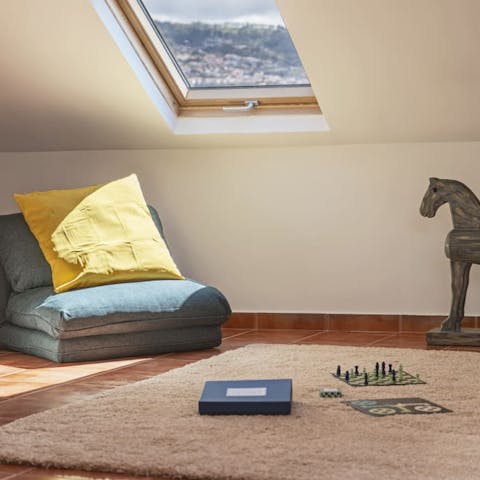 Entertain the kids in the games room by playing a board game or reading them a story