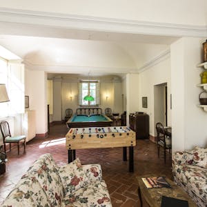 **Excellent amenities** Guests enjoyed the villa's tennis court, football field and swimming pool. 