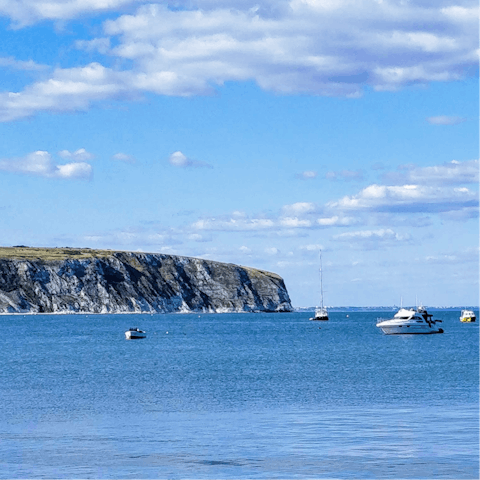 Take the four-minute ferry over to Studland Bay and visit the Jurassic Coast