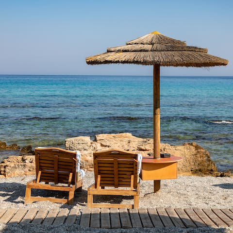 Spend a day at the beach at Ialyssos-Ixia, just 3km from your home