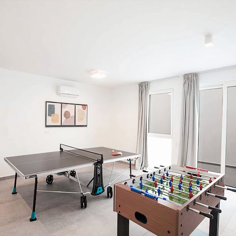 Spend quality time with your group in the villa's games room