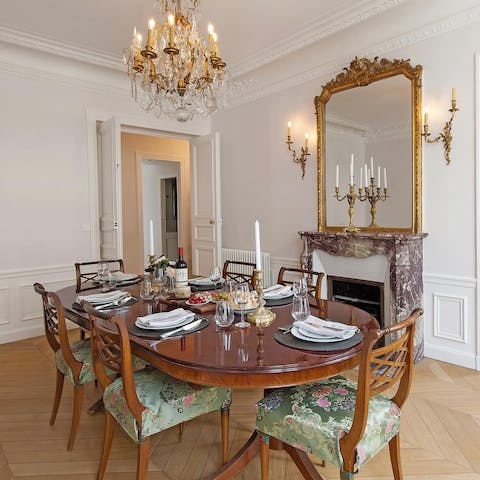 Savour a meal in the refined dining room