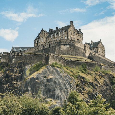 Visit iconic Edinburgh Castle, a twelve-minute walk from this home