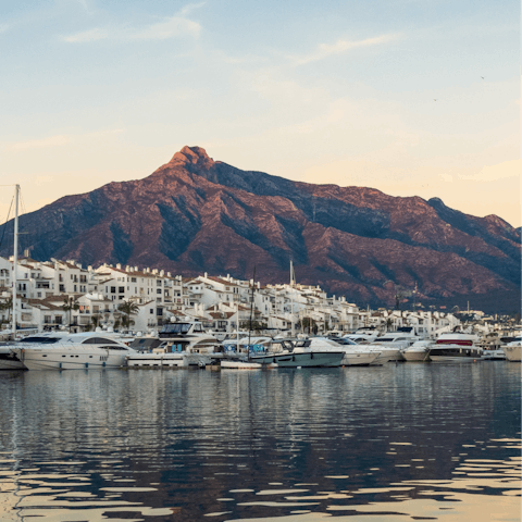 Take the short drive down to the glamorous shoreline of Marbella
