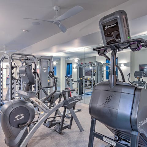 Work out in the home's gym