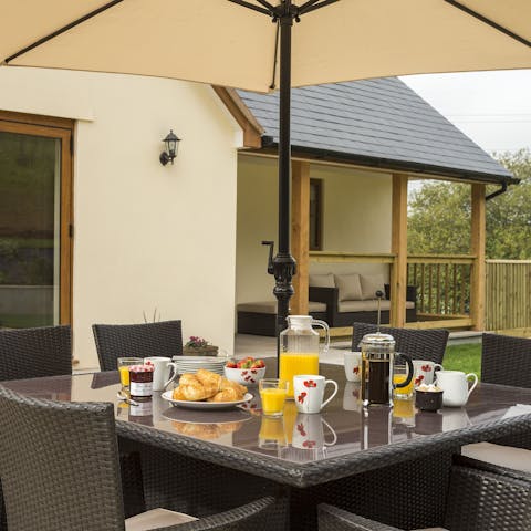 Spend summer mornings eating breakfast on the patio