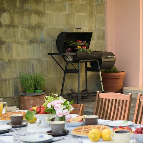 Grill and eat outdoors on your dining terrace