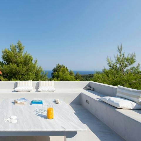 Spend the morning sipping orange juice on your terrace at breakfast