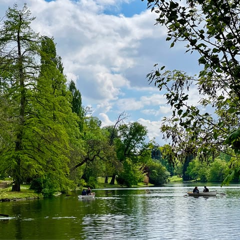 Unwind in the sprawling park of Bois de Boulogne – just a few minutes' walk away