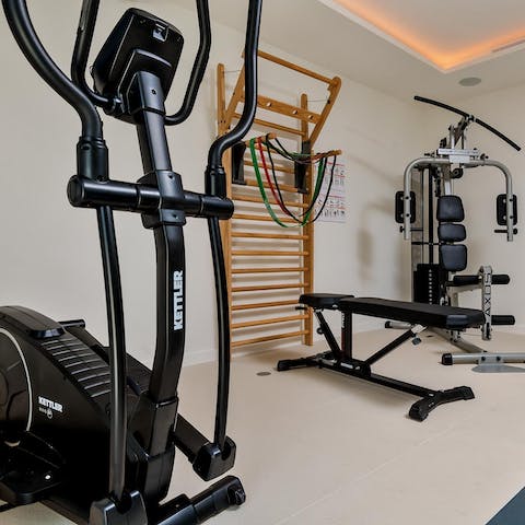 Make the most of the villa's private gym and start the day with an invigorating workout