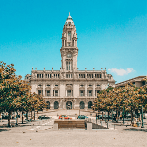 Spend the afternoon in Liberdade Square, a seventeen-minute walk away