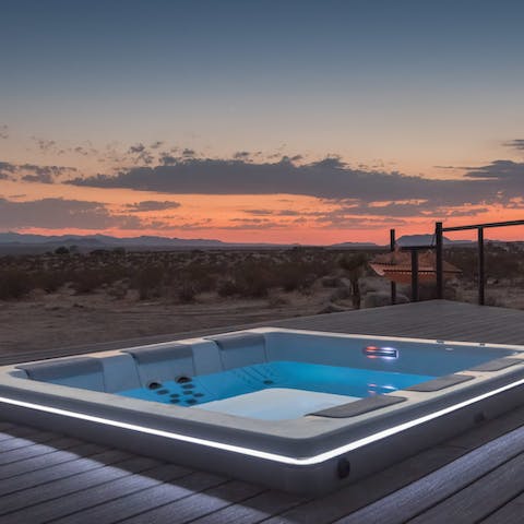 Spend the evening relaxing in the hot tub