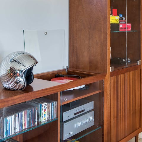 Play records and CDs in the living room or stream some tunes on the Sonos system