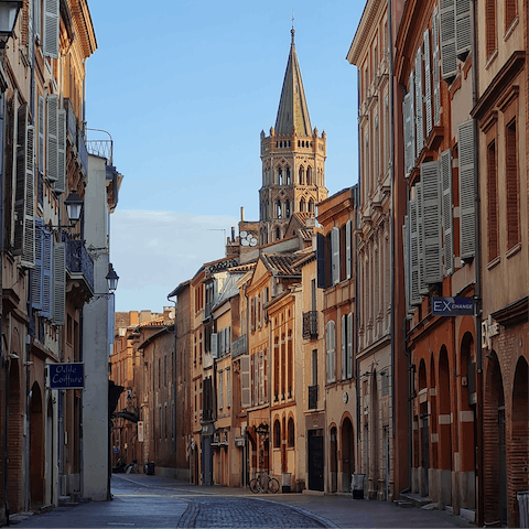 Take a day trip to Toulouse, a seventy-minute drive away