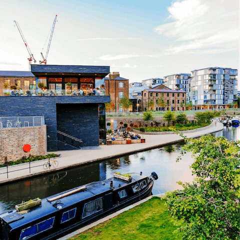 Jump on the tube for twenty minutes to Kings Cross and wander along the canal to Camden
