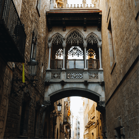 Stay in the heart of Barcelona's historic Gothic Quarter