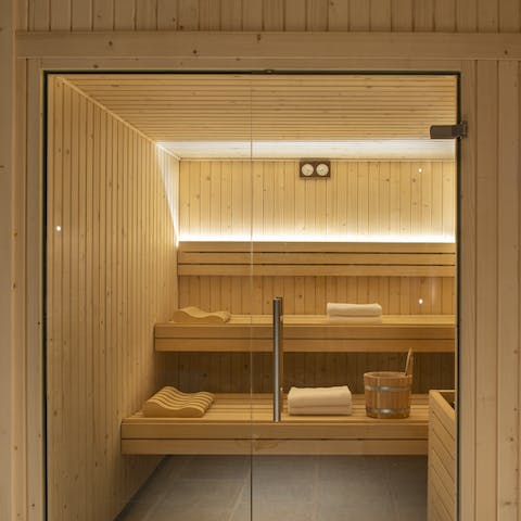 Treat yourself to a relaxing sauna session with your fellow guests