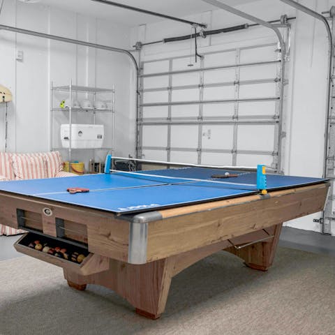 Play ping pong or pool on the multi-use games table