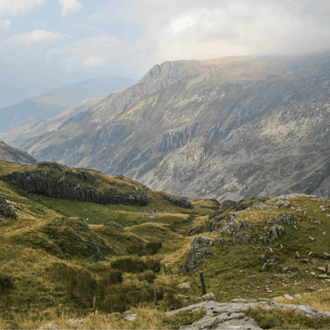 Explore the peaks and valleys in Snowdonia National Park, about a half-hour drive away