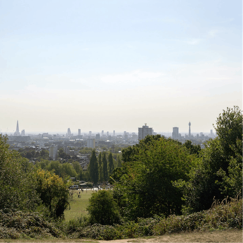 Walk to the top of Parliament Hill in Hampstead for a beautiful view of London