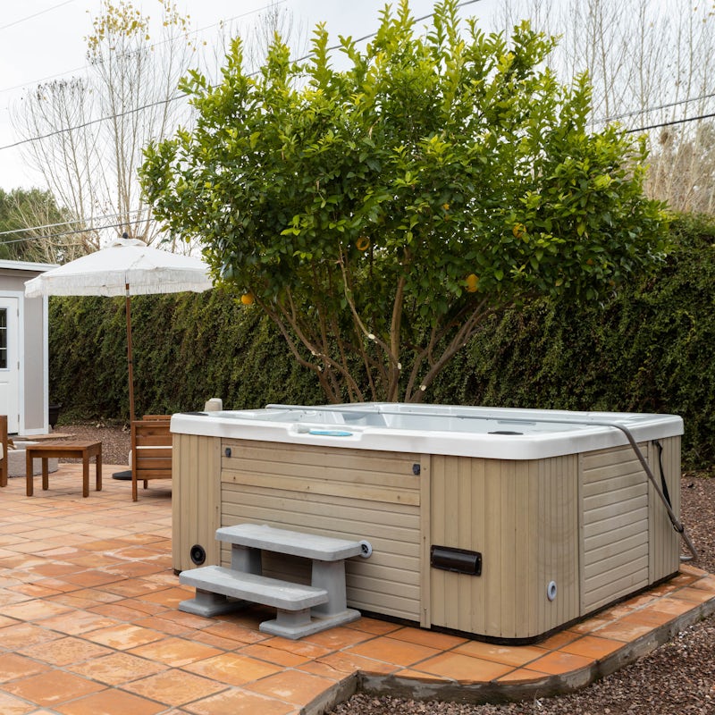 Take a break and unwind in the hot tub