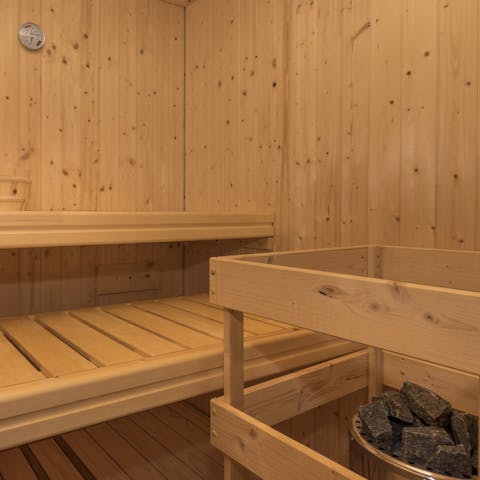 Turn up the heat in the private sauna