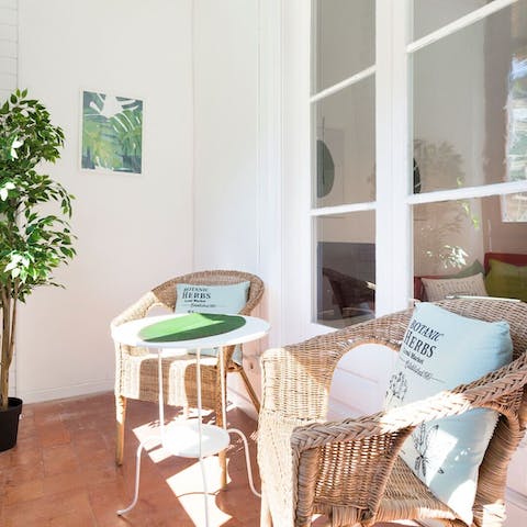 Take in the Spanish sunshine in peace from your covered balcony porch