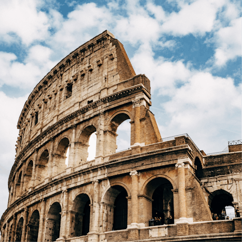 Visit the iconic Colosseum, a short walk away