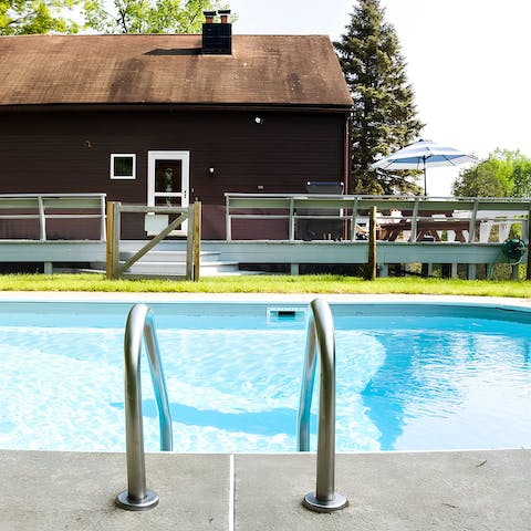 Swim in the private pool during sunny summer months