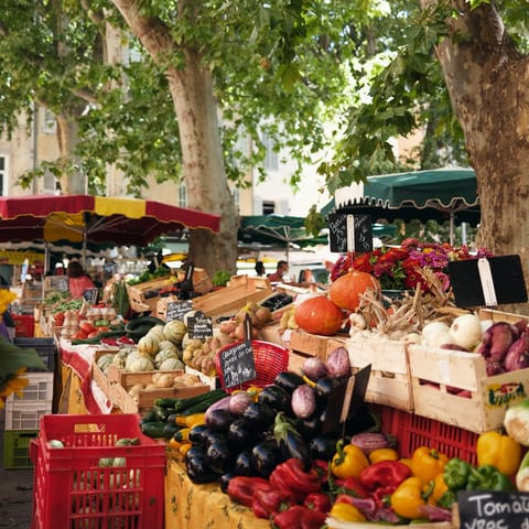 Drive up to the village of Laudun l’Ardoise for the weekly market on Mondays