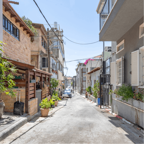 Explore the fashionable boutiques and acclaimed restaurants of neighbouring Neve Tzedek