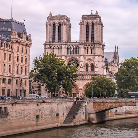 Visit Notre-Dame, a twenty-minute walk away