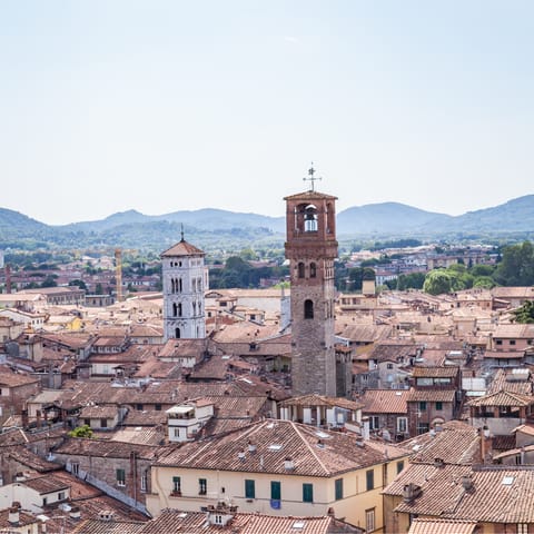 Spend time exploring the historical city of Lucca, just fifteen minutes away by car