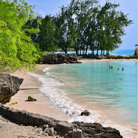 Feel the fine sands of the Platinum Coast between your toes in Saint James 