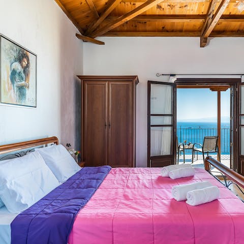 Wake up to the sight of the glistening Mediterranean Sea