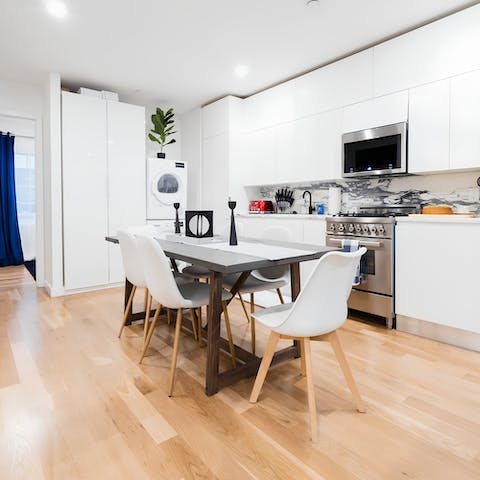 Sit down for breakfast in the stylish dining area