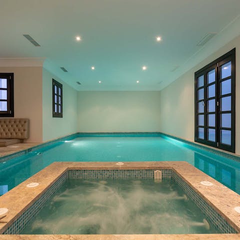 Treat yourself to a long soak in the Jacuzzi or a swim in the indoor pool