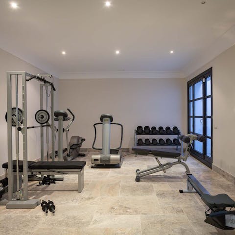 Start your morning with a workout in the private gym