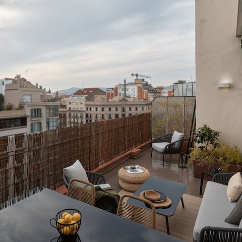 Enjoy city views from your private balcony