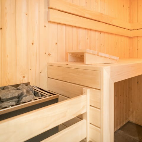 Sit back and relax in the traditional sauna