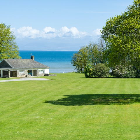 Soak up the sea views, visible from across the green