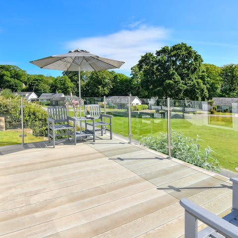 Sip your morning coffee on the sun-drenched private balcony