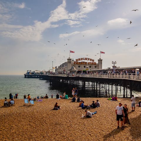 Stay in the heart of Brighton, just a two-minute walk from the beach and a short stroll from the Pier 
