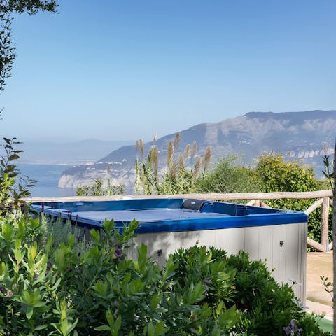 Feel a wonderful sense of peace while soaking in the Jacuzzi