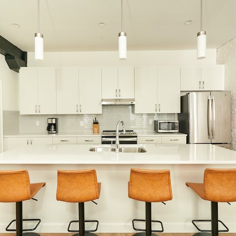 Begin the day with breakfast around the kitchen island